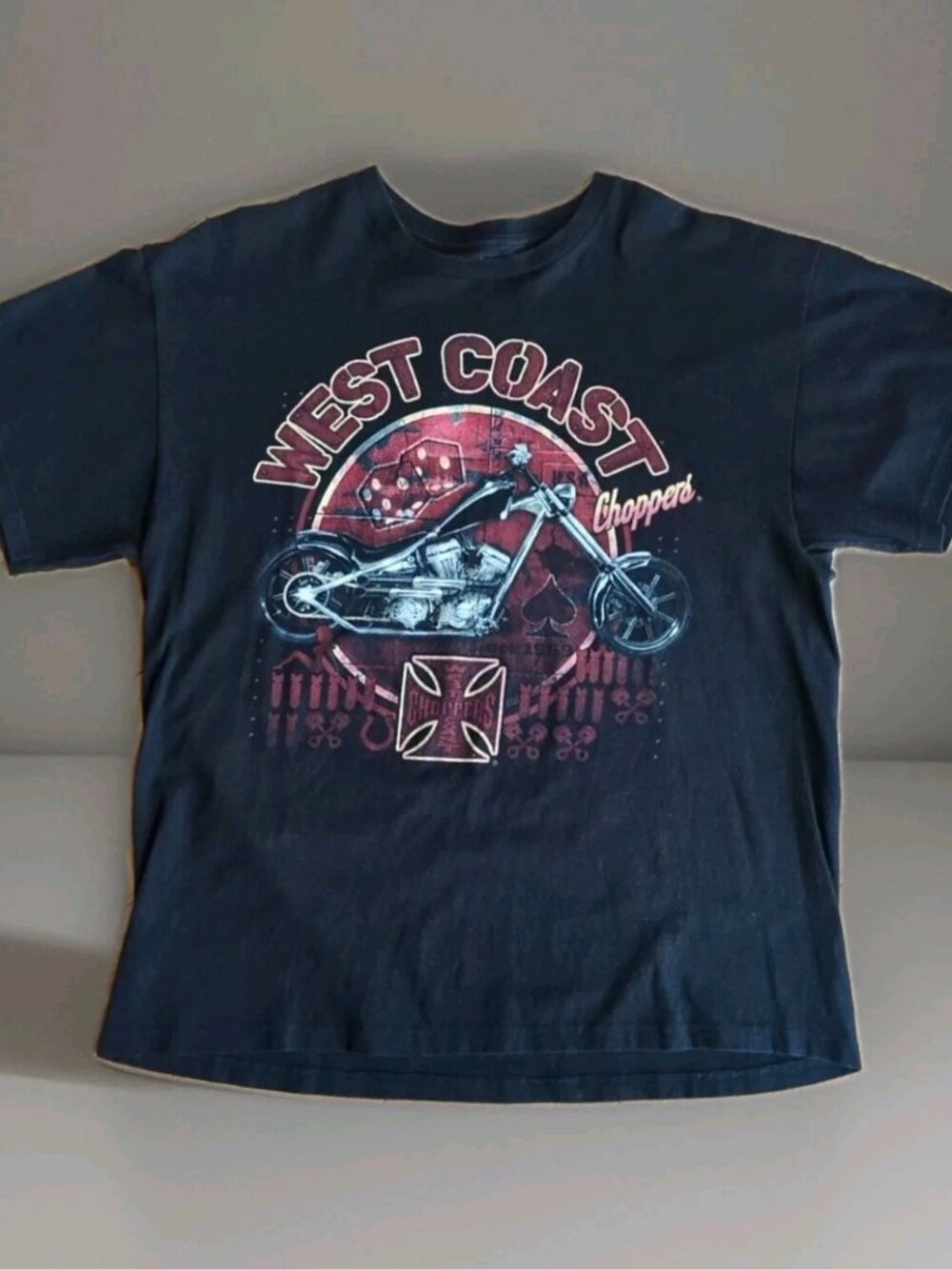 VTG West Coast Choppers Jesse James Y2K Iron Cross T-Shirt Black Mens XL